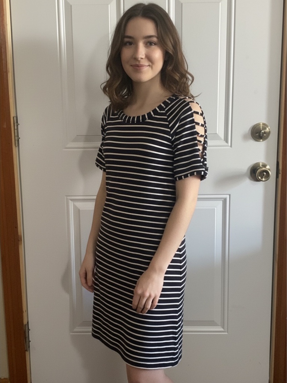 August Silk Cute Strip Dress